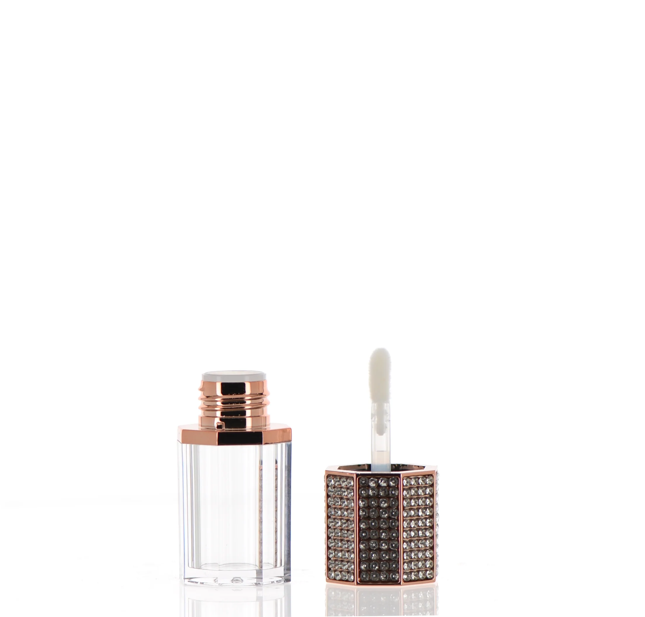 ABS/AS/PP, Metalized Octagon Diamond Applicator Cap Lip Gloss Component - Image 2