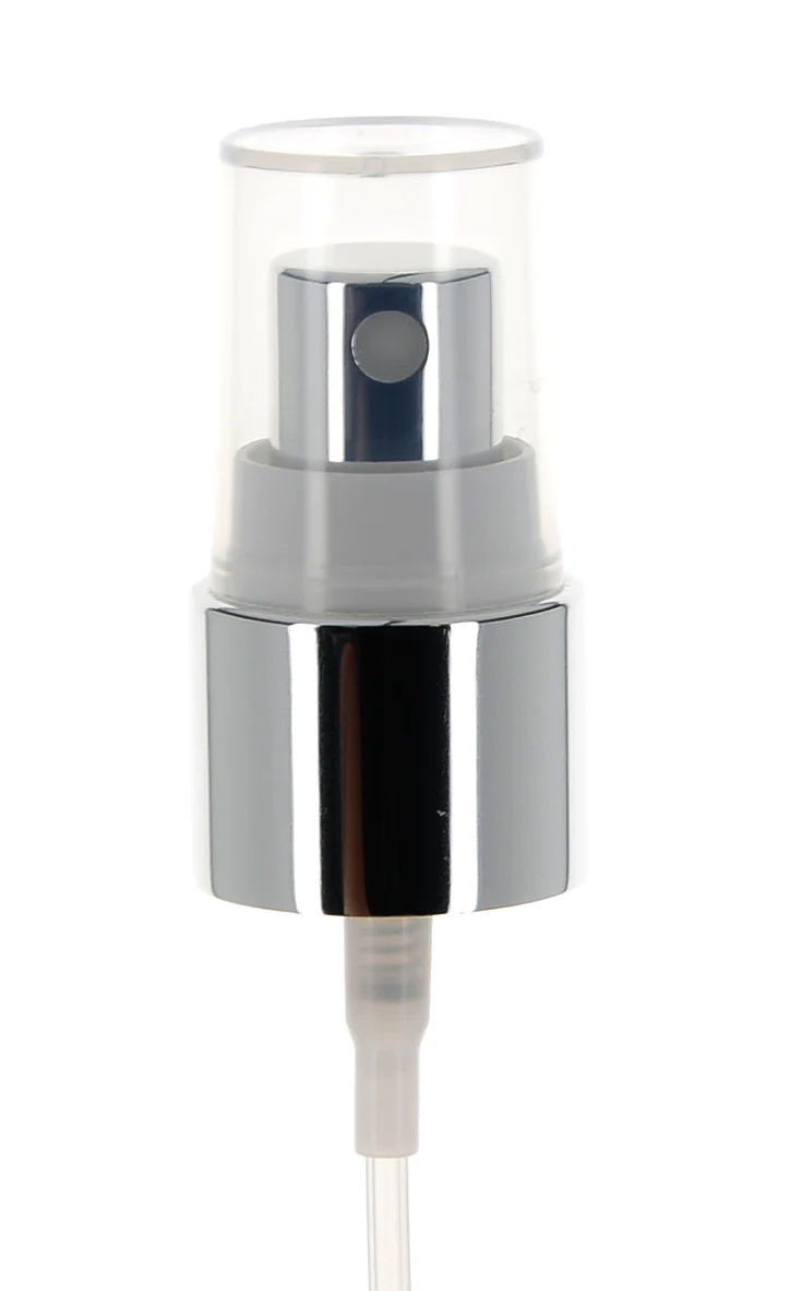 Aluminum, Fine Mist Sprayer Pump with Over Cap, 0.13cc