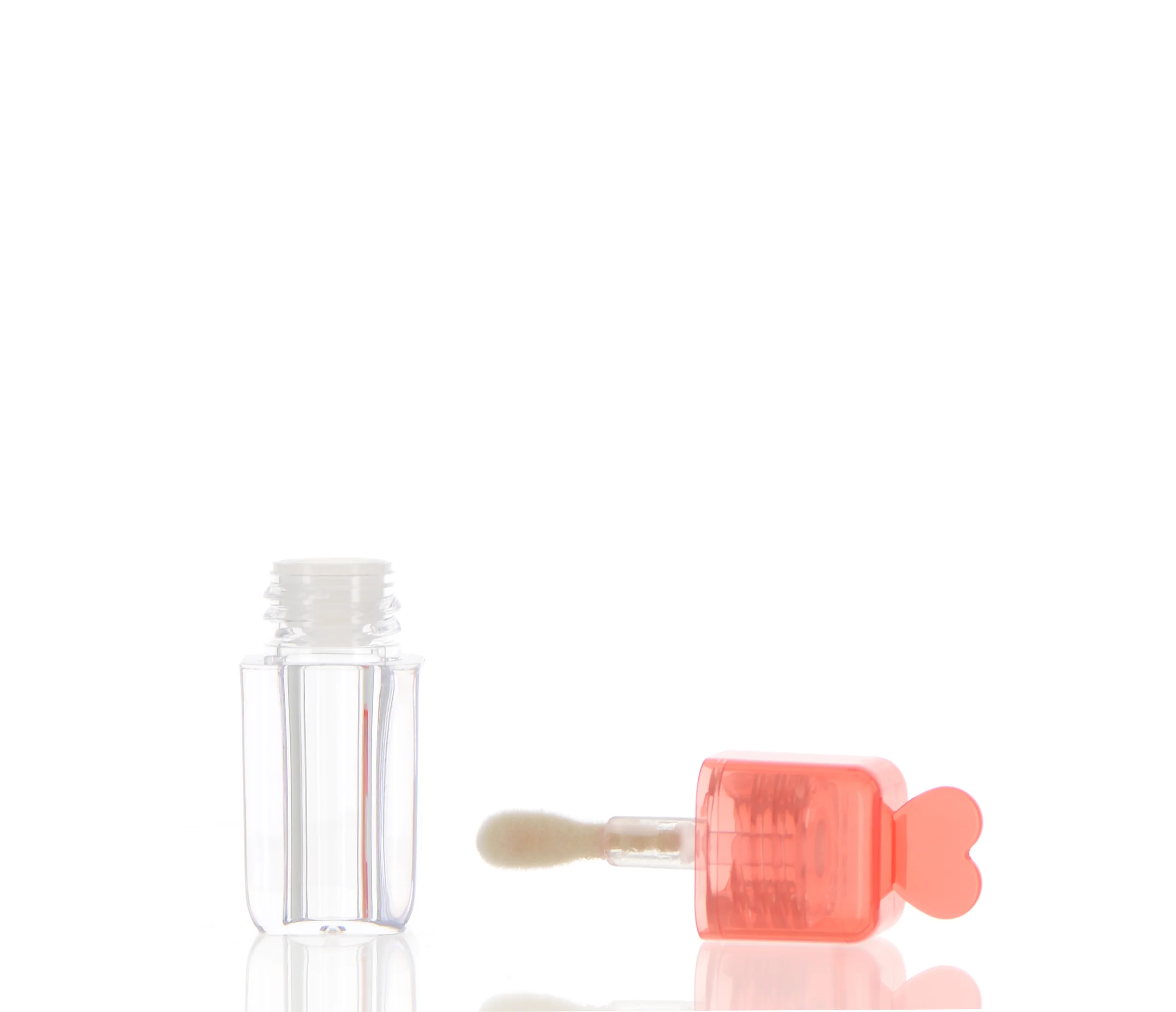 AS, Square Lip Gloss Component with Doe Foot Applicator and Heart Shape Design on Screw Cap - Image 2