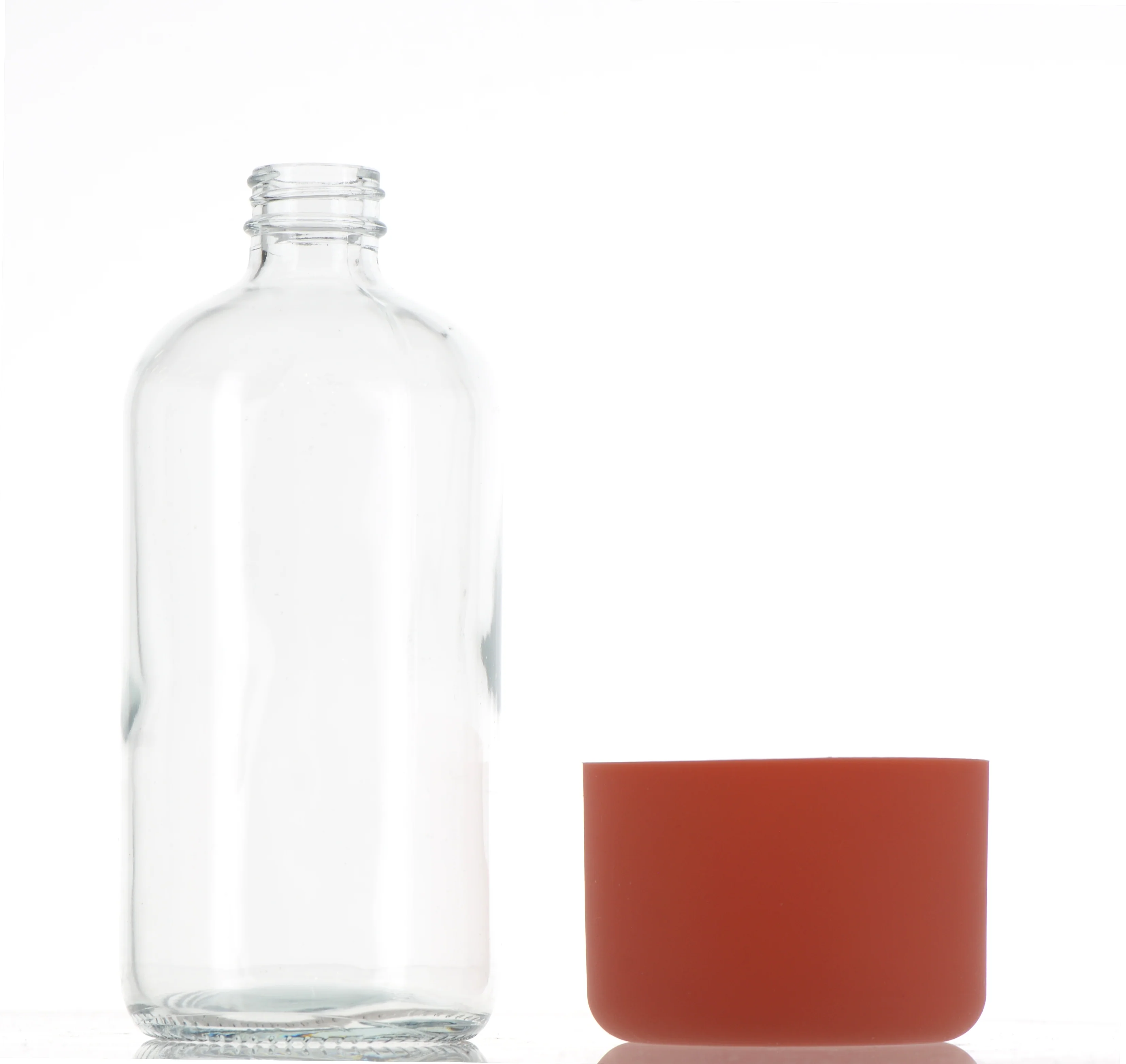Boston Round Glass Bottle with Silicone Sleeve - Image 2