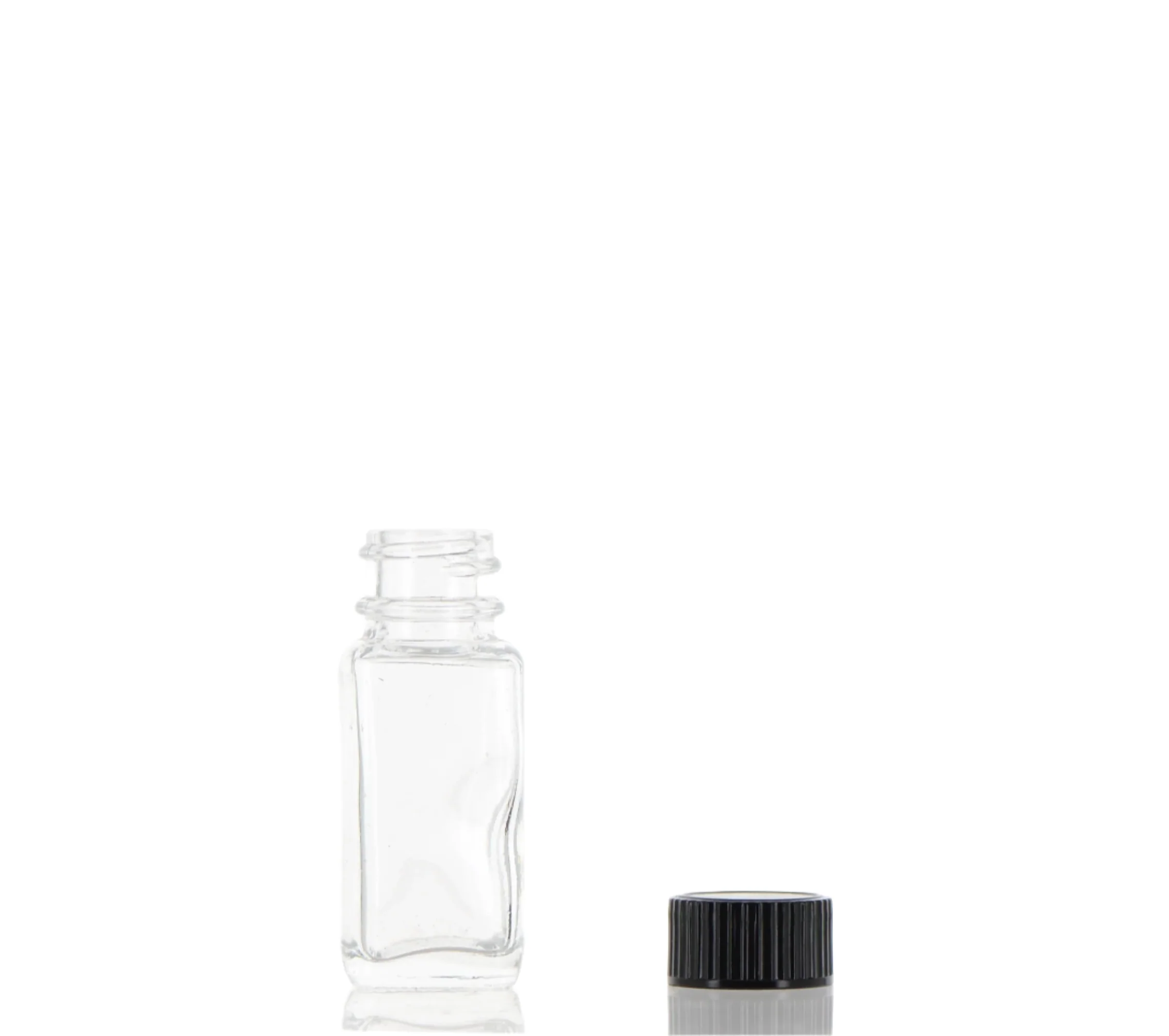 Glass, Square Bottle with Screw Cap - Image 2