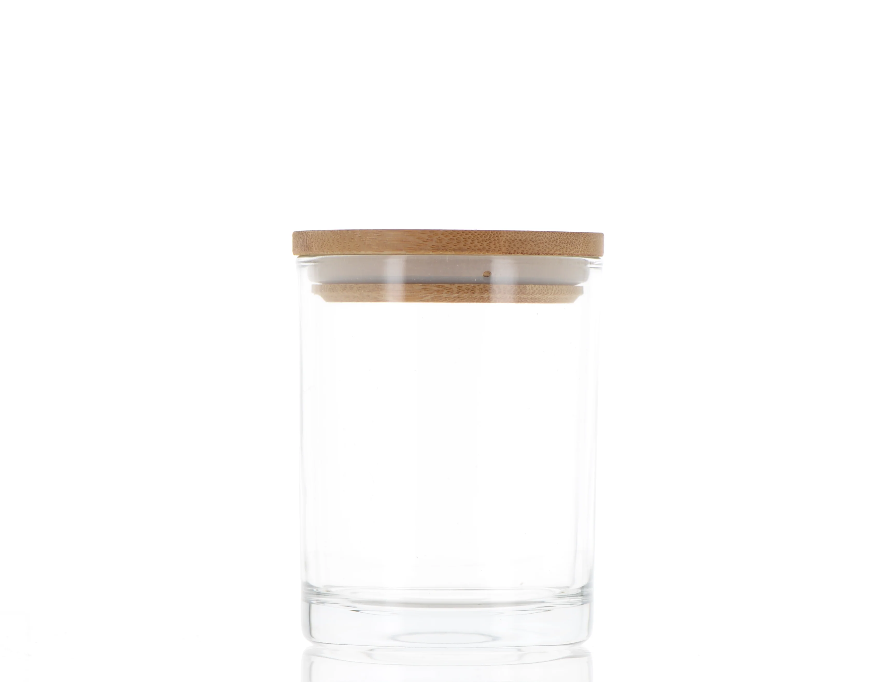Whimsi Wood Elegance: Enchanting 12oz Glass/Wood Fusion Jar