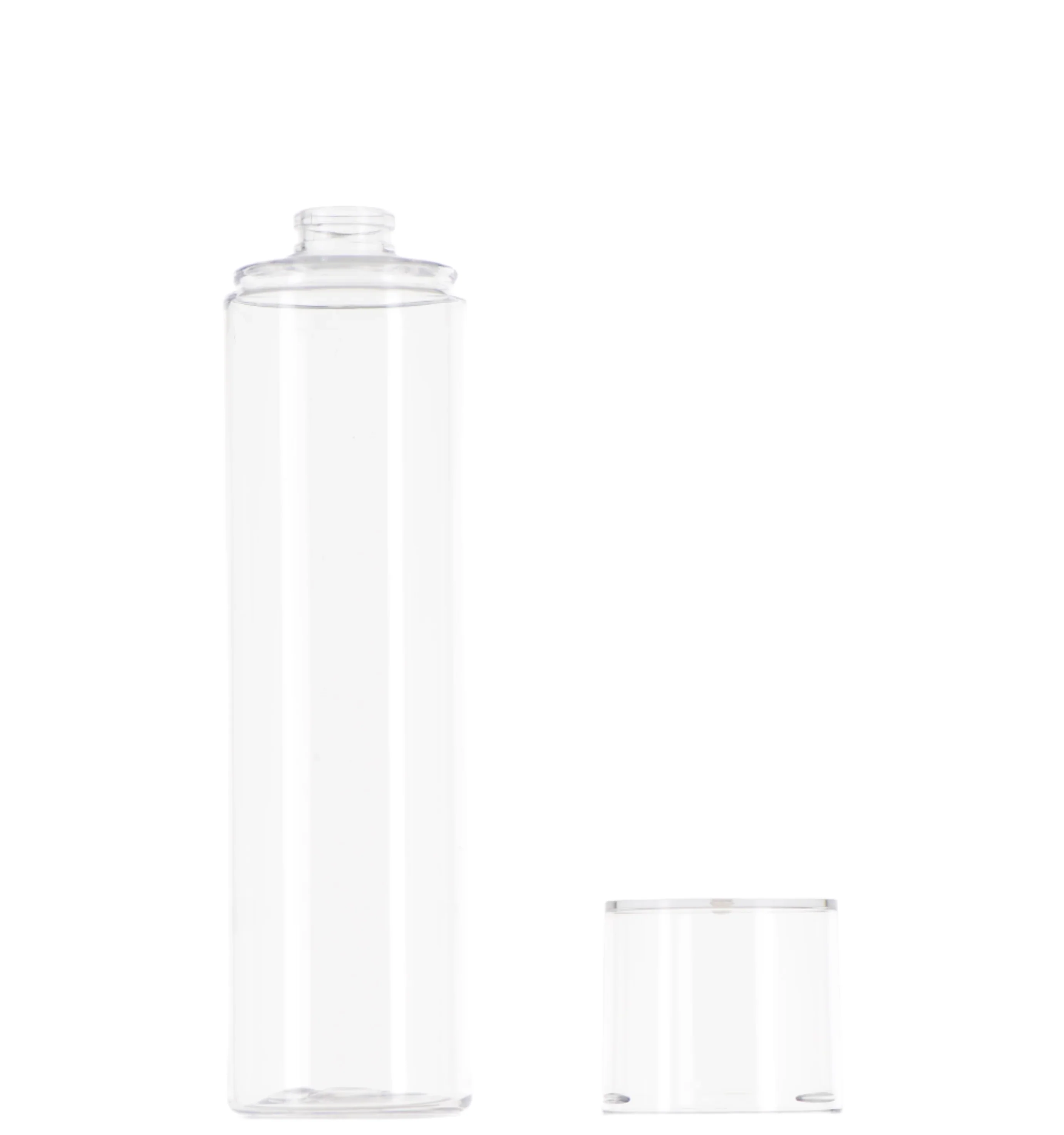 PET, Cylinder Bottle with Over Cap, 8oz - Image 2