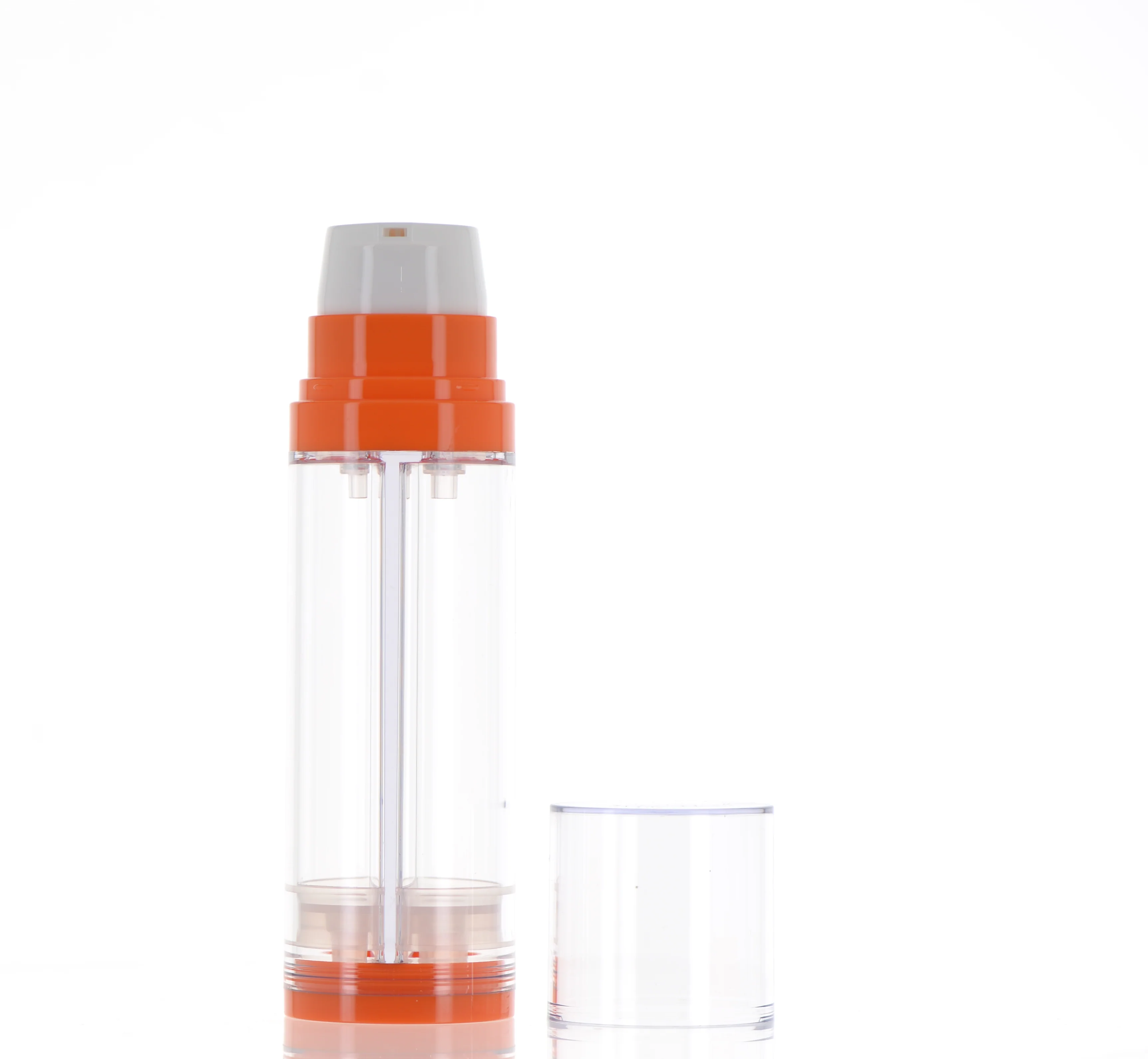 PETG/AS, Cylinder Round Dual Snap on Airless Bottle - Image 3