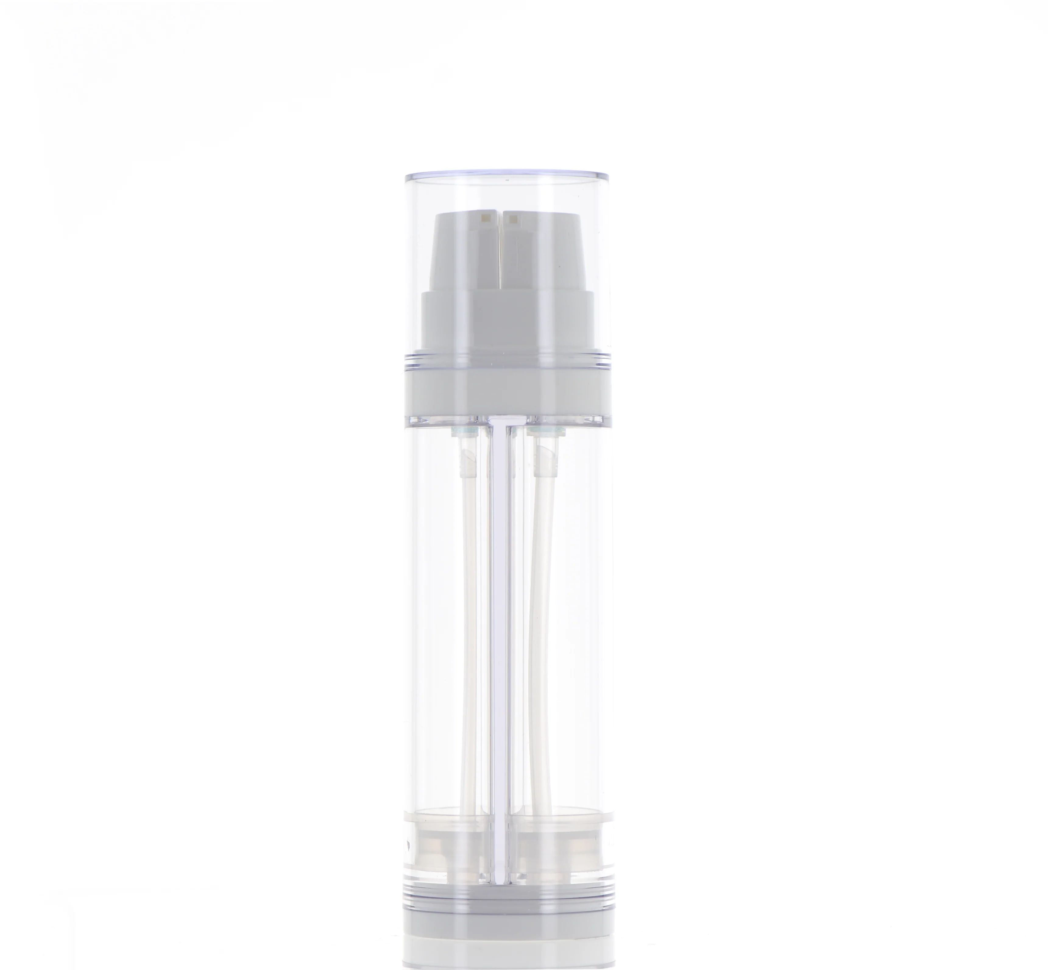PETG, Cylinder Round Dual Snap on Airless with Dip Tube Bottle