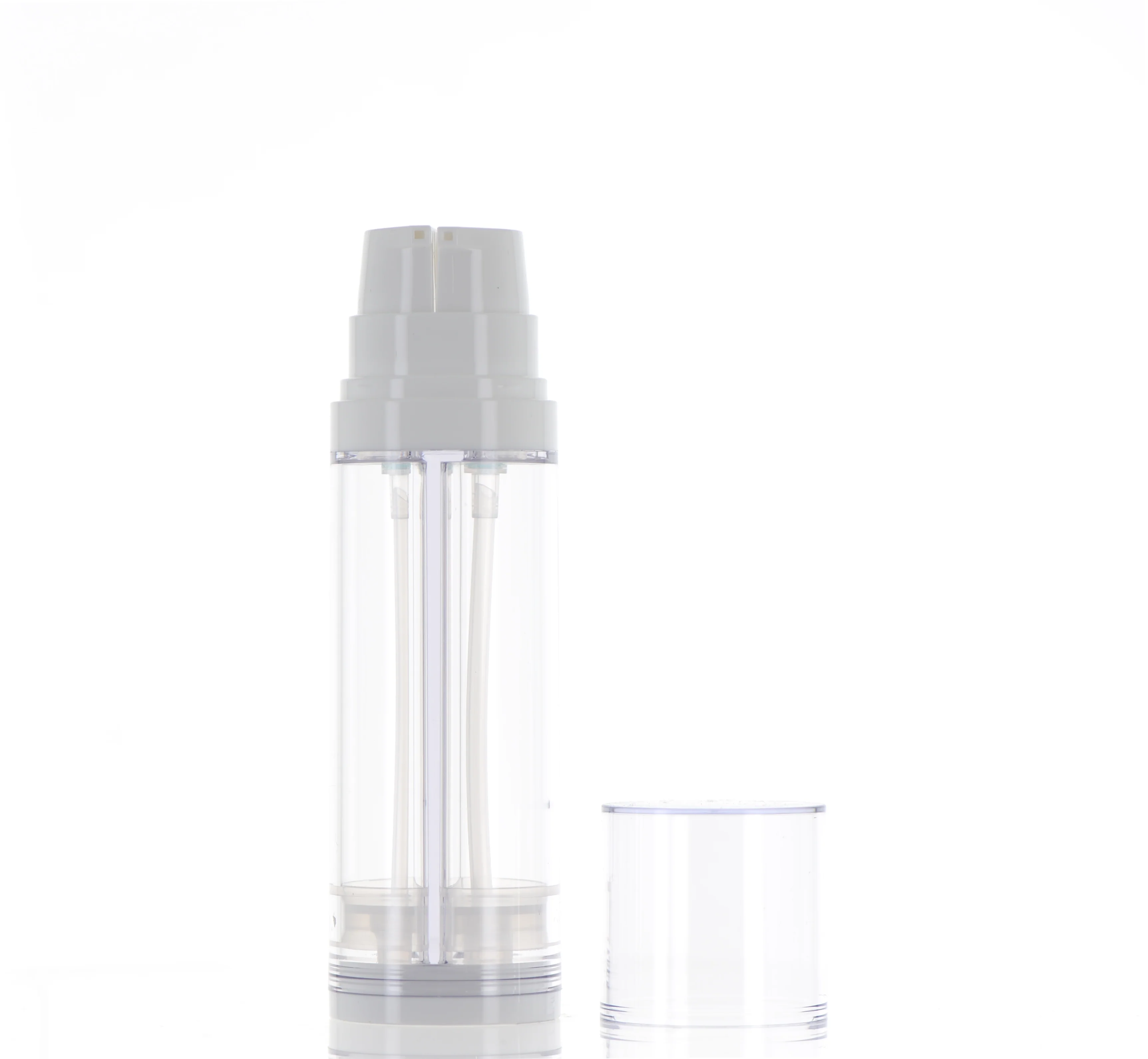 PETG, Cylinder Round Dual Snap on Airless with Dip Tube Bottle - Image 2
