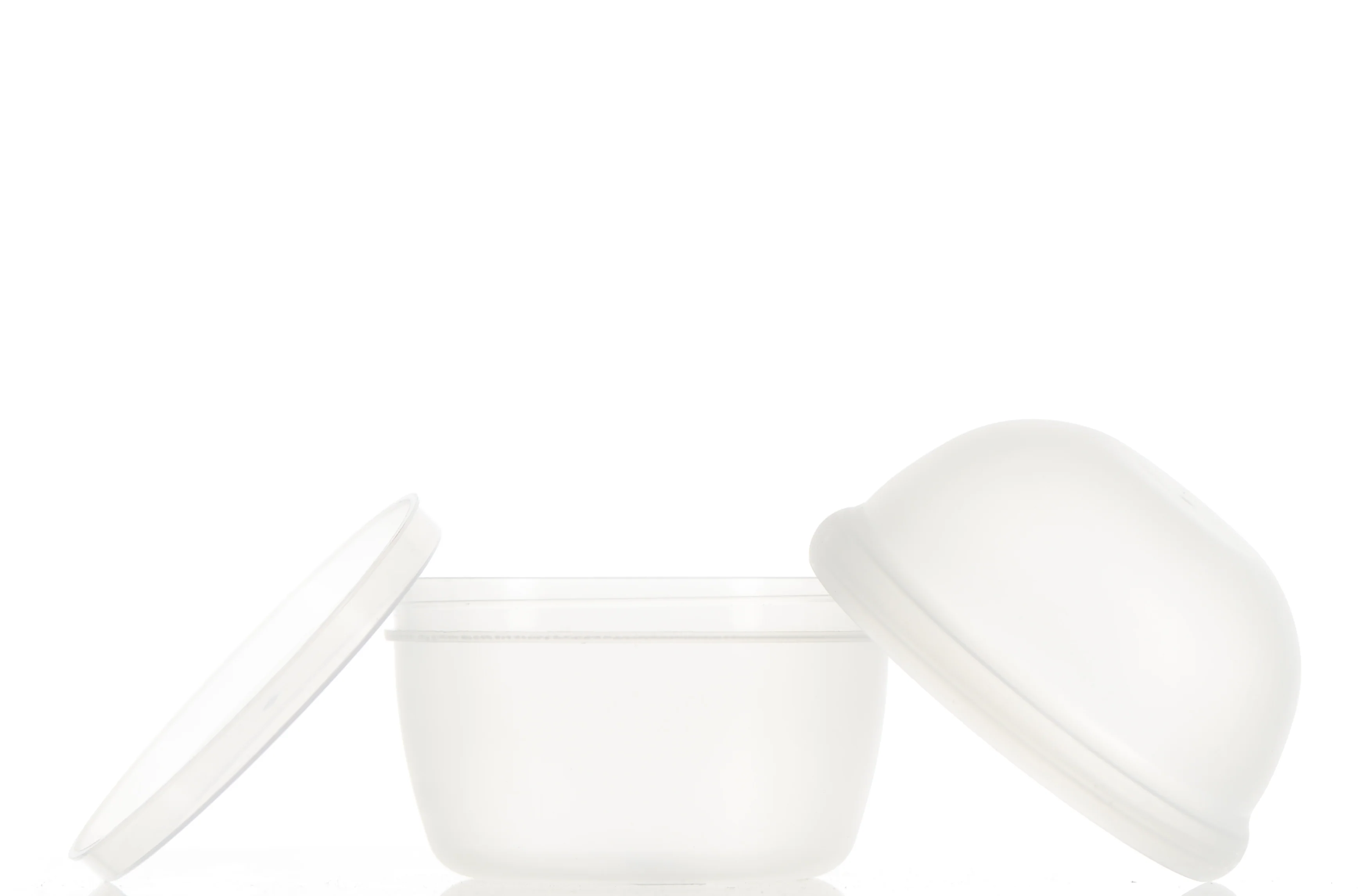 PP, Round Jar with Partition flat Lid and Dome Cap - Image 2
