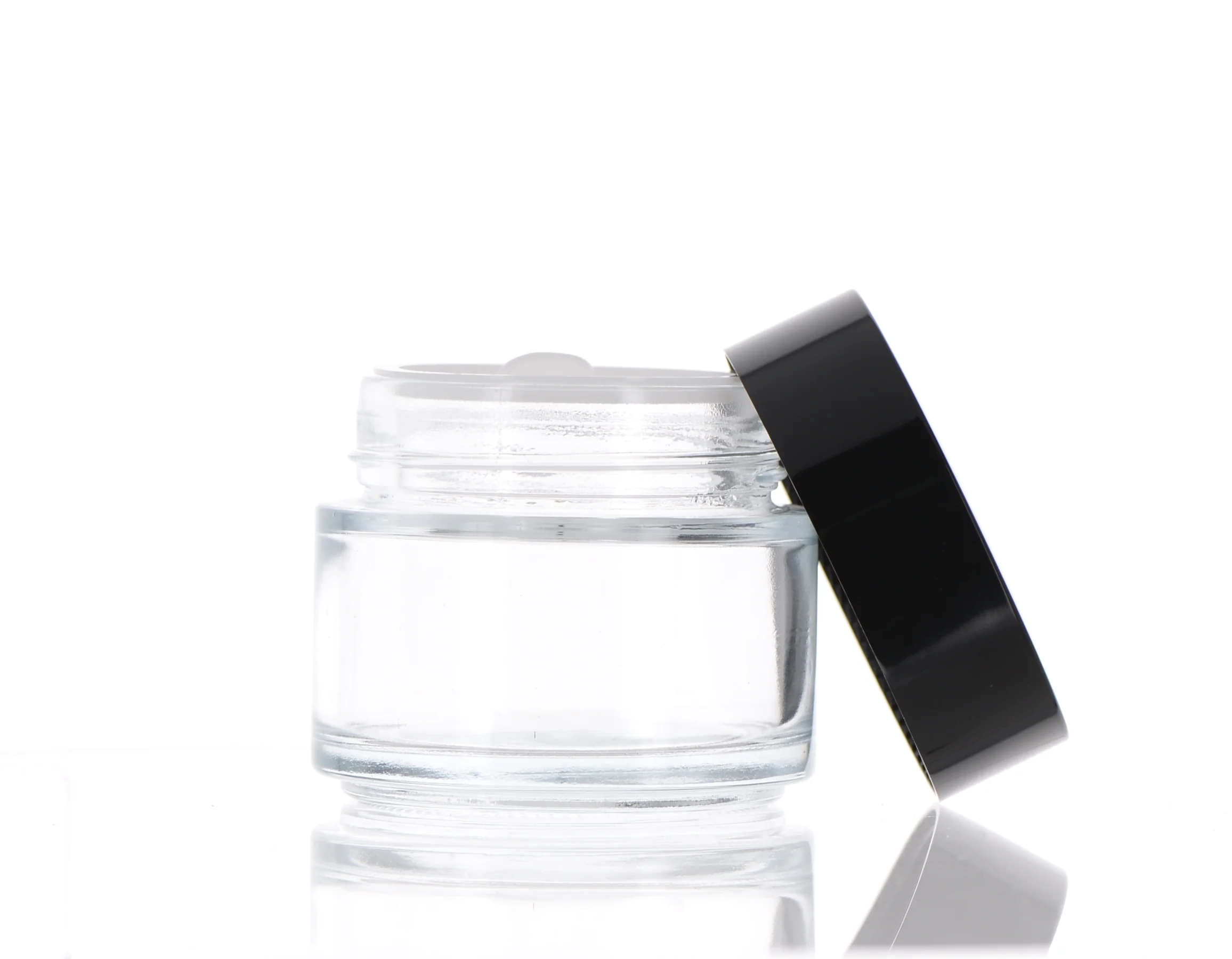 Round, Clear and Black Glass Jar, 100ml - Image 2