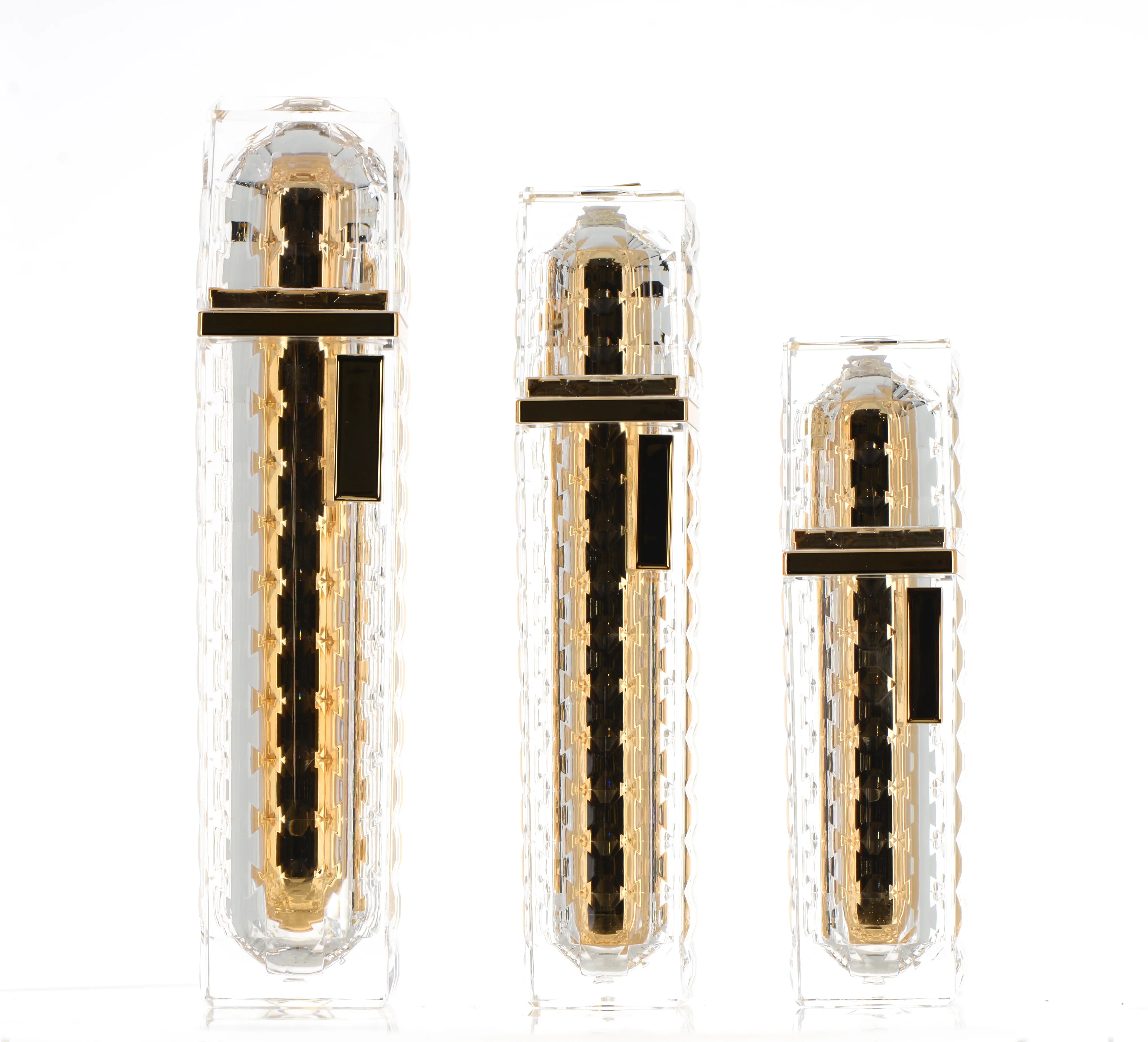 Acrylic/PP, Square Double Wall Treatment Pump Bottle