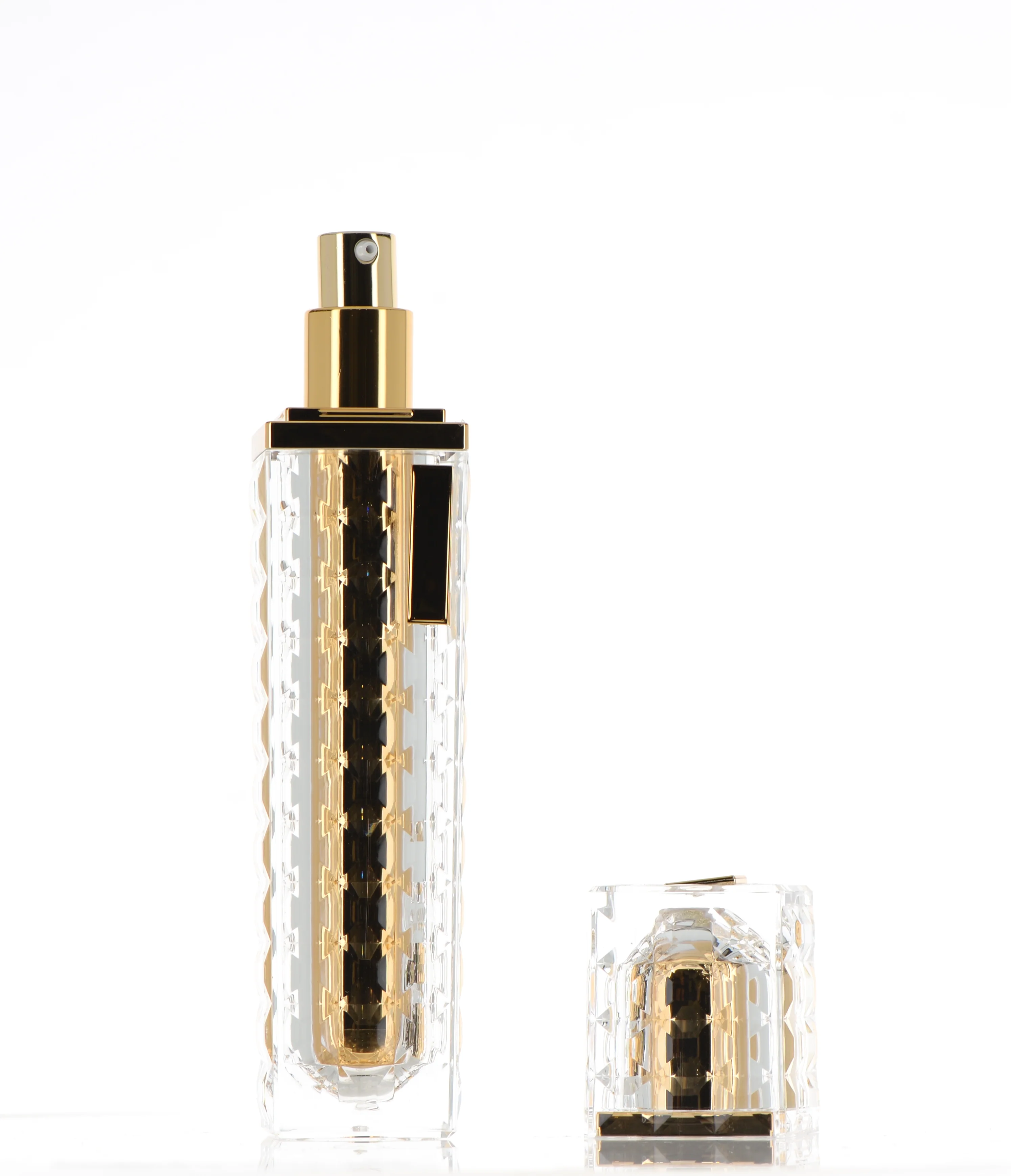 Acrylic/PP, Square Double Wall Treatment Pump Bottle - Image 2