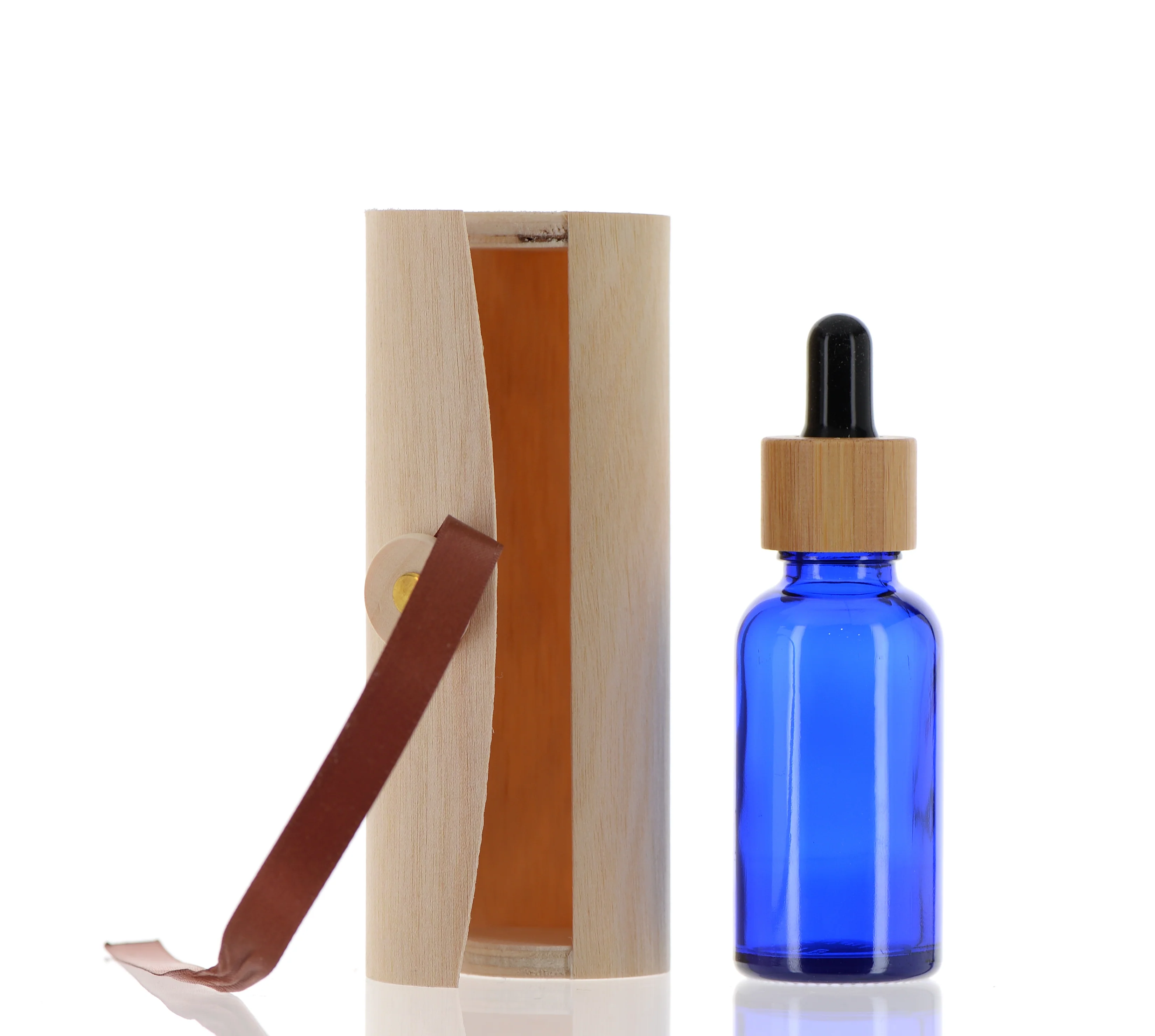 Glass/Bamboo/Silicone Dropper Bottle with Wood Case - Image 4